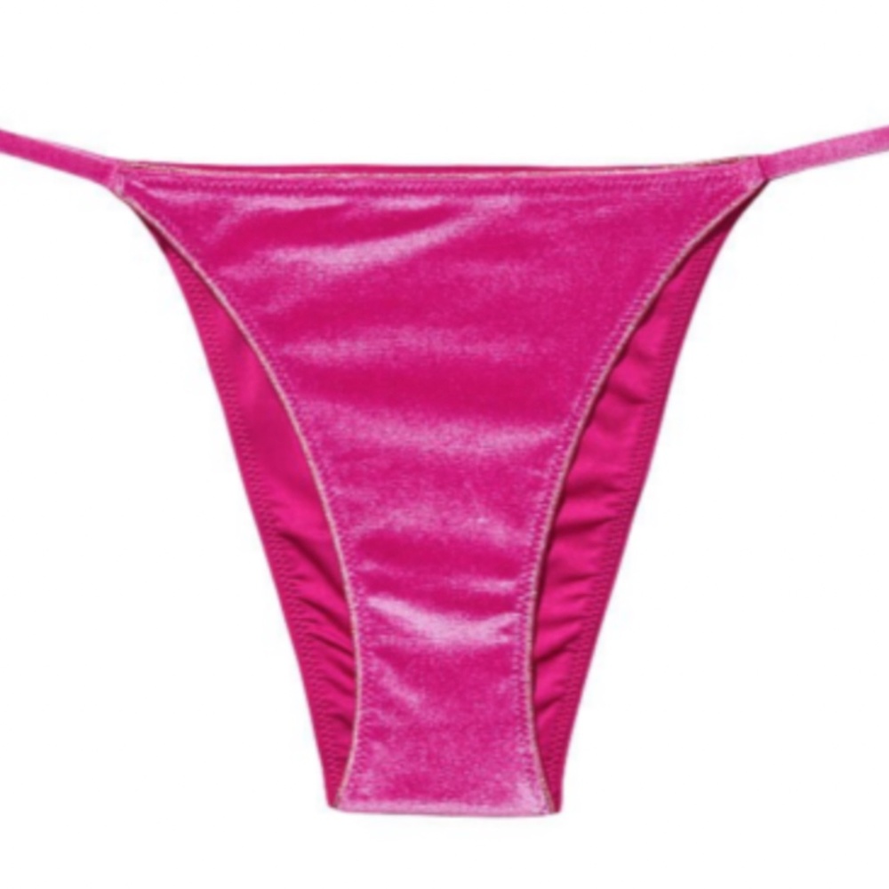 **FINAL CLEARANCE PRICE** Velvet Triangle Swim Bikini Top/Brazilian Bottom Pink - Picture 4 of 4